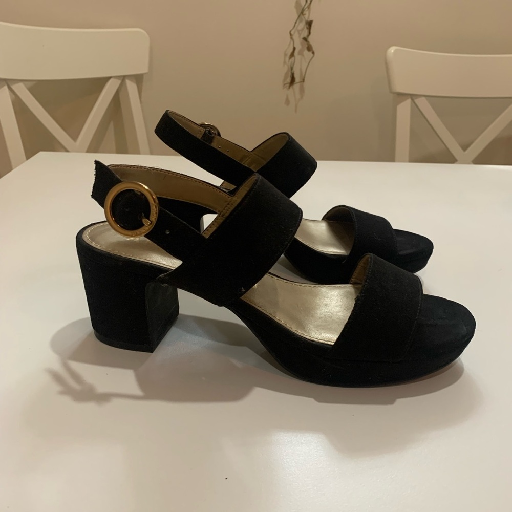 Anne Klein Black Heels with Gold Accents